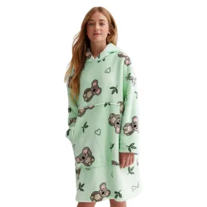 Hoodie Blanket Kids Koala Bear Green