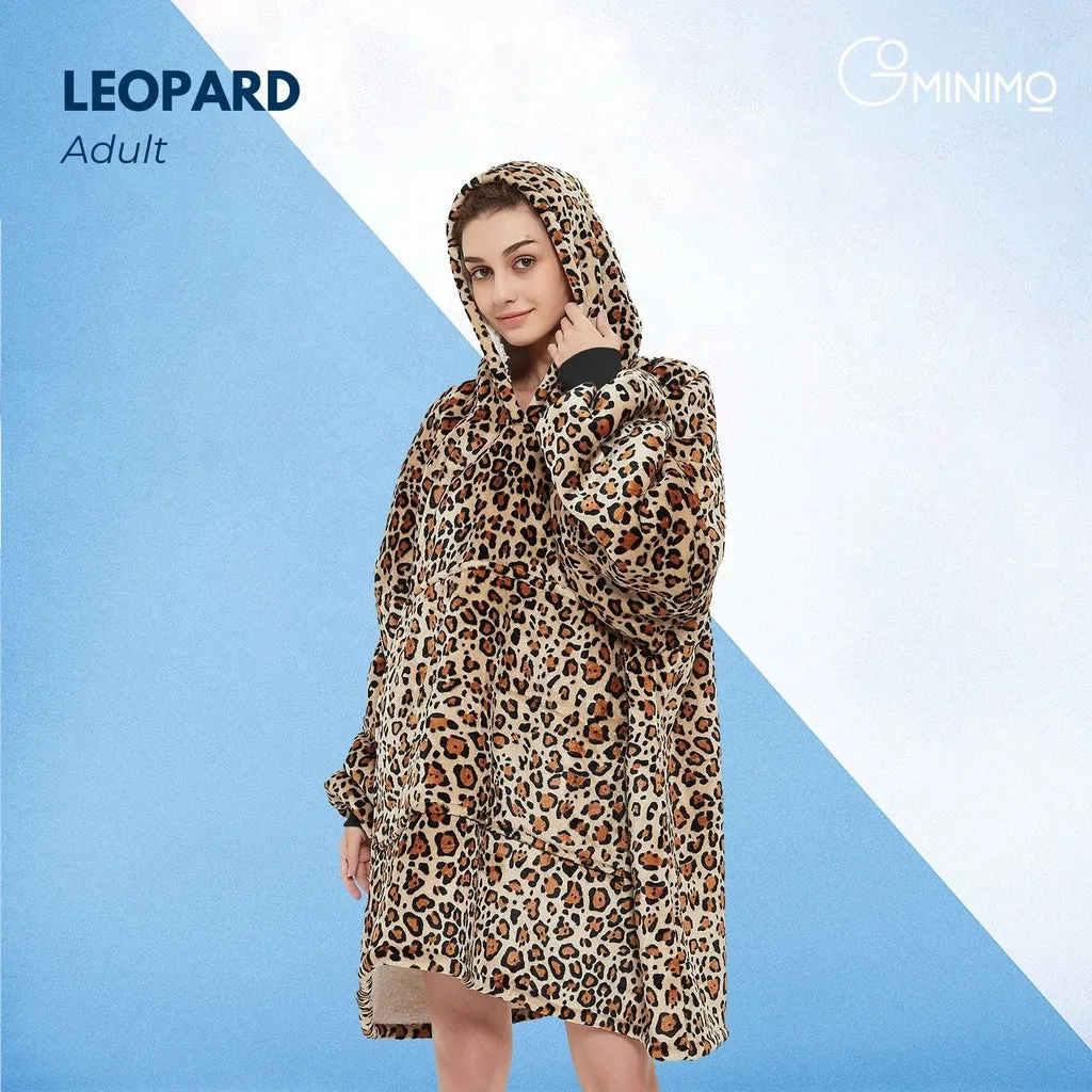 Hoodie Blanket Leopard Adult