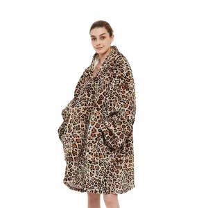 Hoodie Blanket Leopard Adult