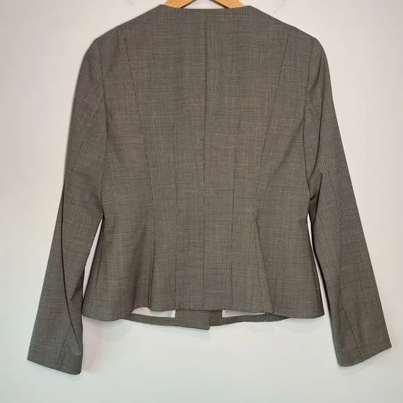Hugo Boss Javilla Black Houndstooth Stretch Wool Suit Blazer Jacket Womens 6