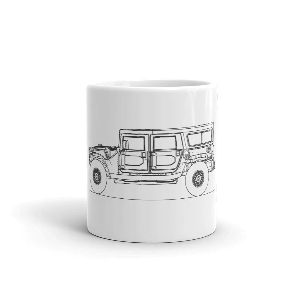 Hummer H1 Wagon Silhouette Mug
