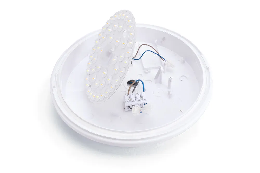 Integral ILBHA071 Tough Shell Pro Bulkhead Emergency 3Hr 325mm Dia IP65 10/14/18W 3000/4000/6000K IK10 110 Beam Non-Dimm White 120Lm/W
