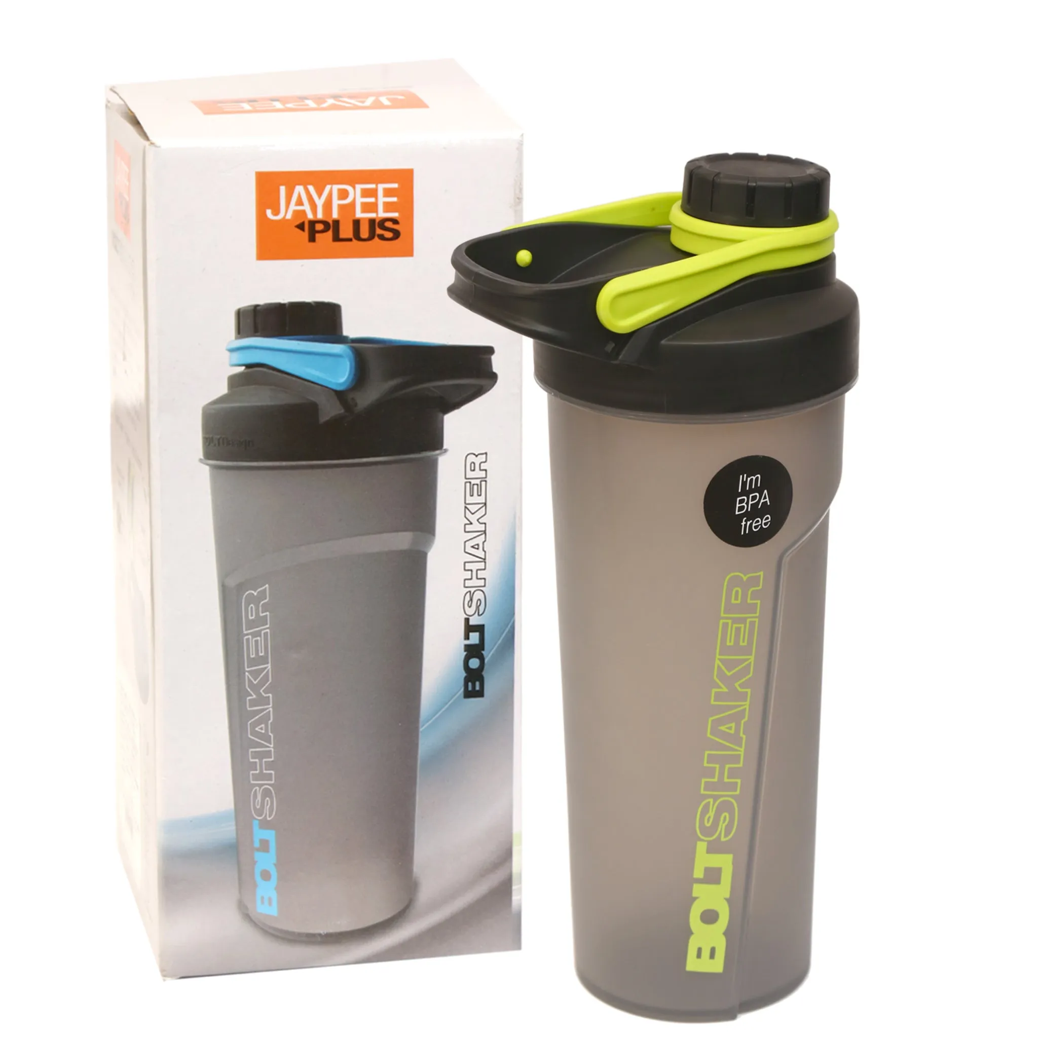 Jaypee Plus Bolt Shaker, with Wire Blending Ball, Plastic, 700ml, Grey Green