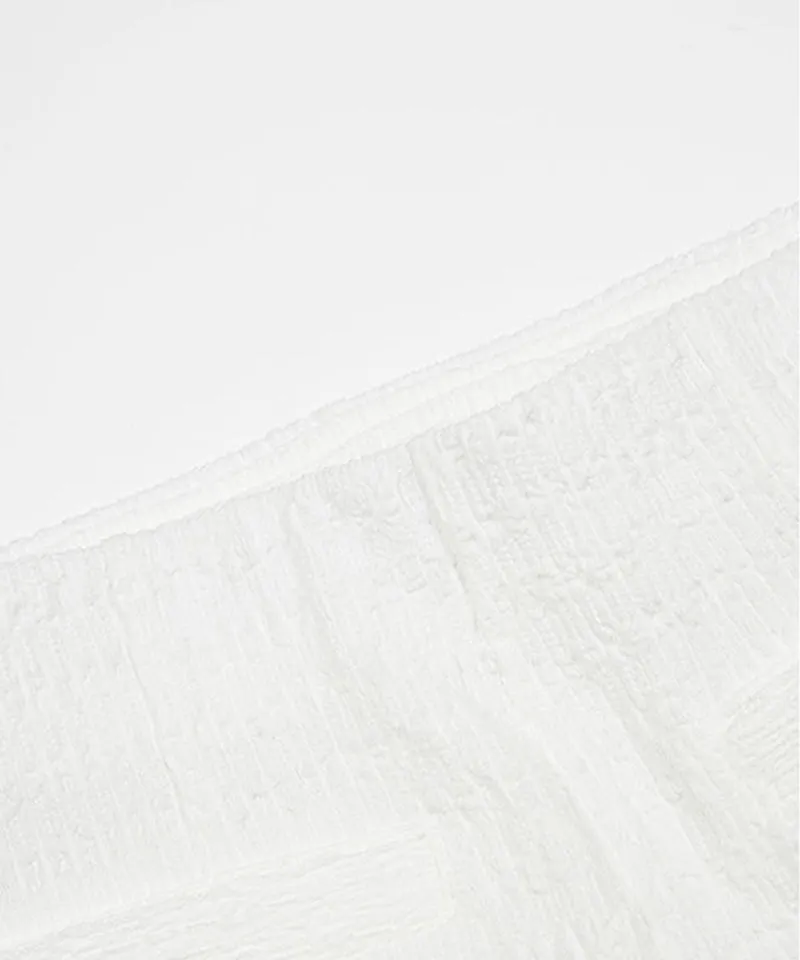 KANDINI Seersucker Stretch Slit Pants - White
