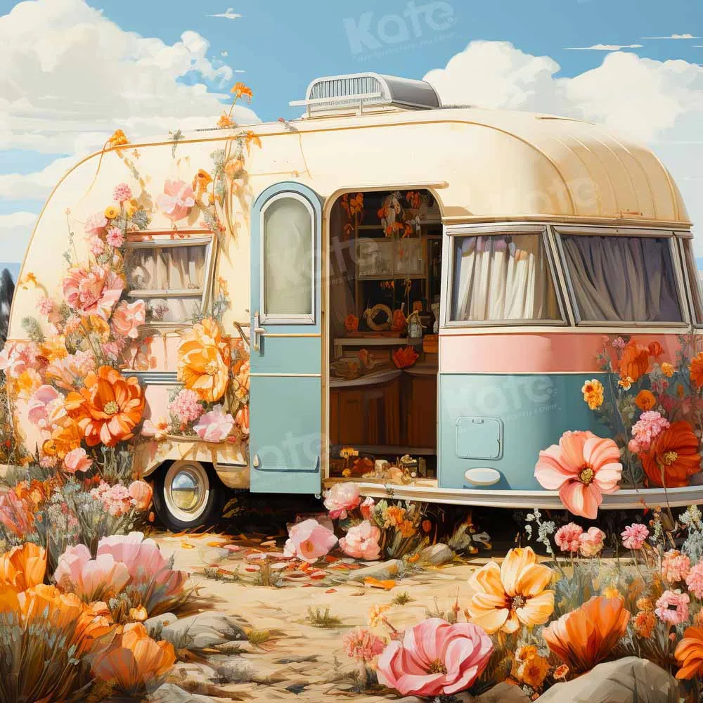 Kate Outdoor Spring Flower Cart Backdrop Designed by GQ