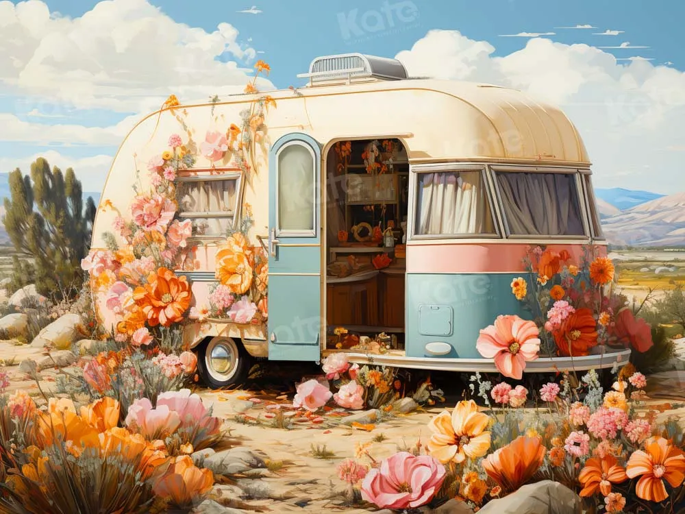 Kate Outdoor Spring Flower Cart Backdrop Designed by GQ