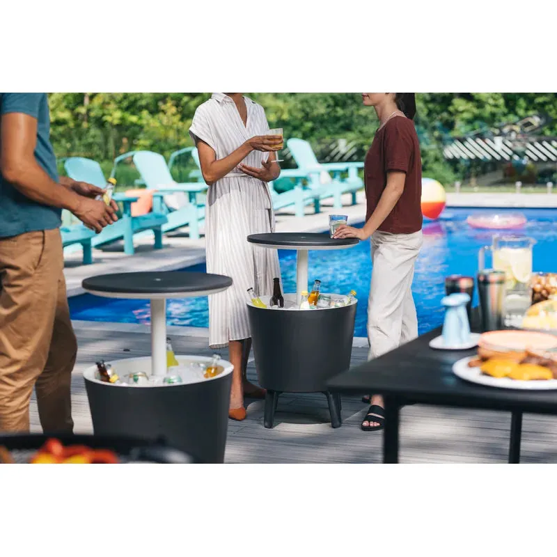 Keter 32 Qt. 2 in 1 Side Table and Bar. Weather Resistant, 20 litre beverage storage capacity to handle up to 60 cans or 40 bottles of water with ice Retails $190 