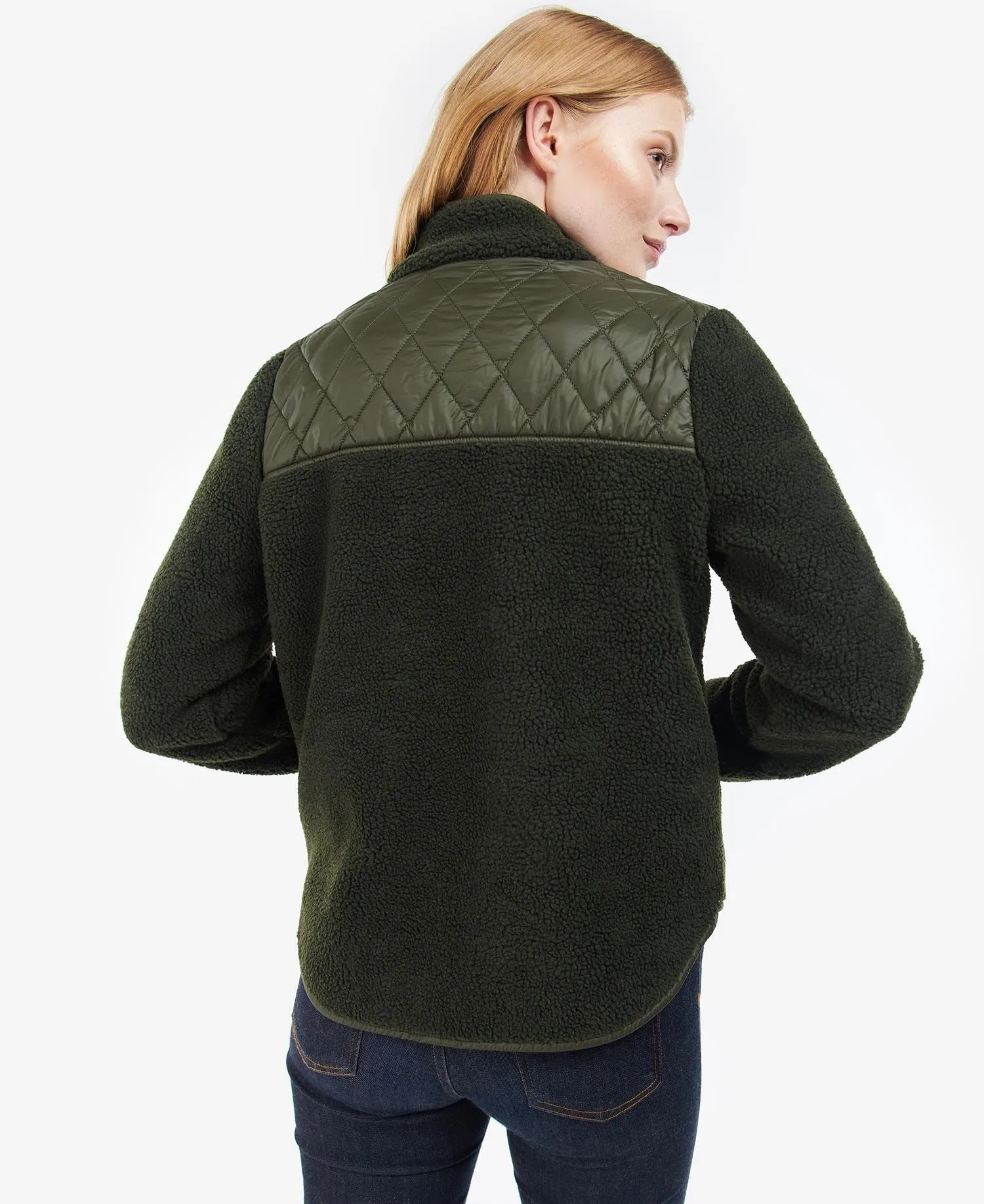 LADIES BARBOUR ASPEN FLEECE JACKET - OLIVE