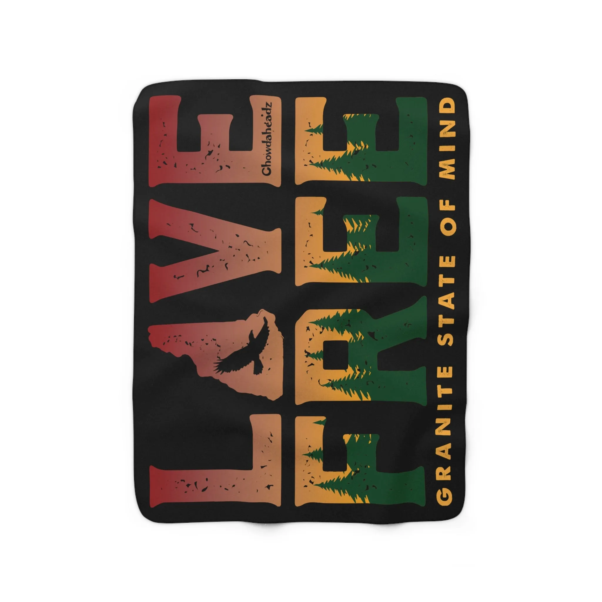 Live Free NH Granite State Sherpa Fleece Blanket