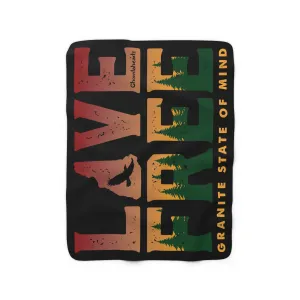 Live Free NH Granite State Sherpa Fleece Blanket