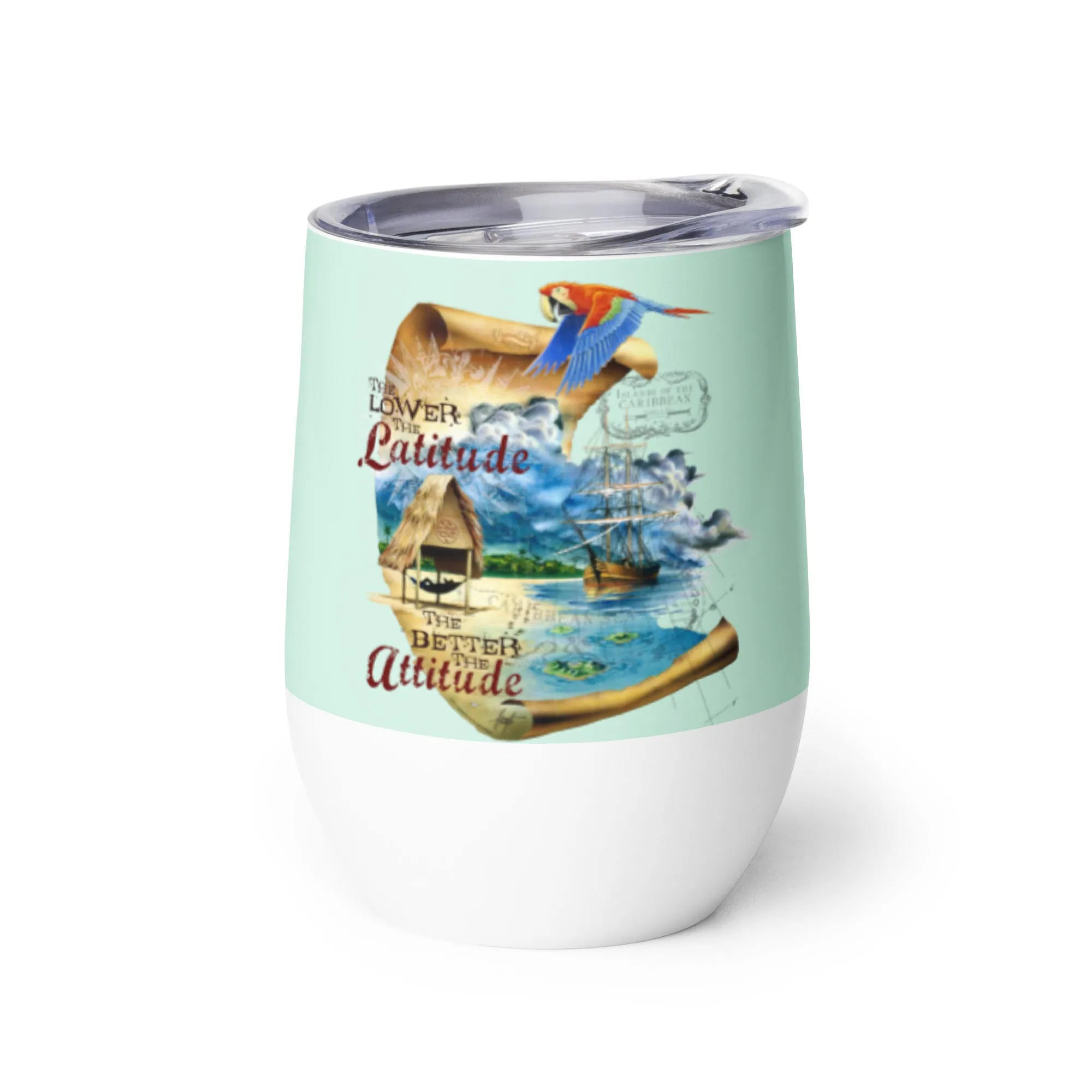 Lower Latitude Better Attitude Insulated Tumbler Island Reef Green