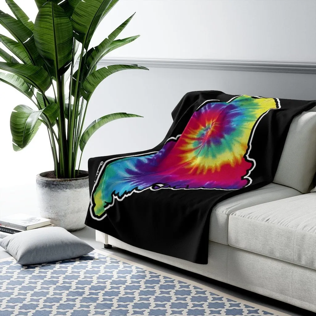Maine Tie Dye Sherpa Fleece Blanket