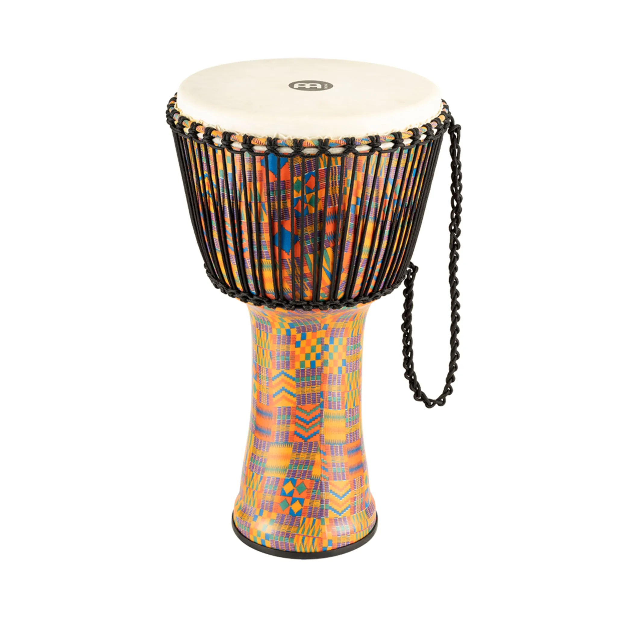 MEINL Percussion PADJ2-XL-G 14inch Rope Tuned Travel Series Djembe, Goat Head, Kenyan Quilt
