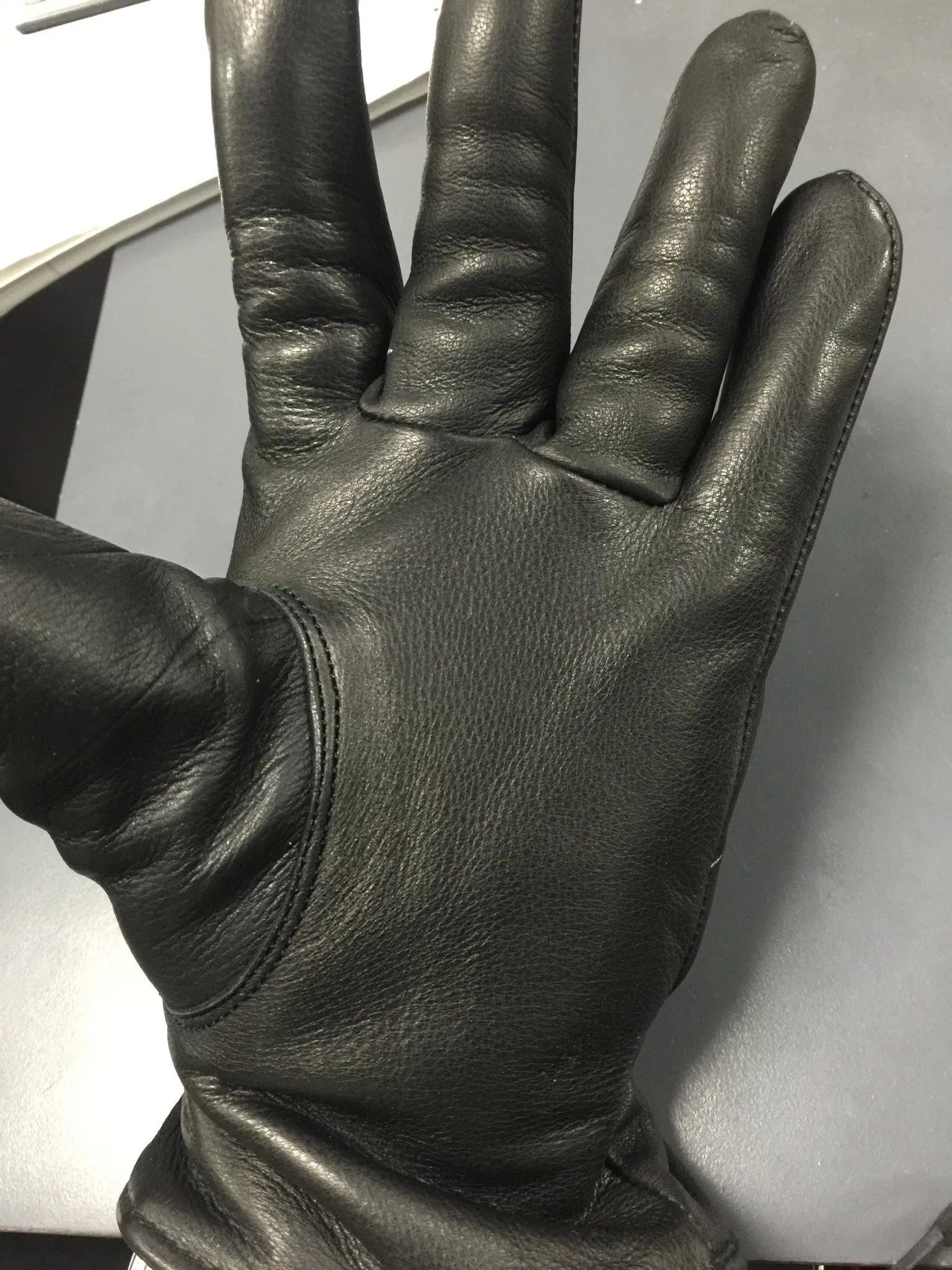 Men's Deer skin police style thermal lined american deer skin gloves