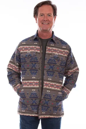 Men's Farthest Point Collection Jacket: Outdoor Aztec Southwest Blue Shirt