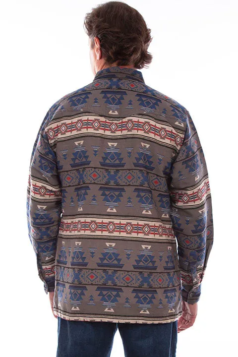 Men's Farthest Point Collection Jacket: Outdoor Aztec Southwest Blue Shirt
