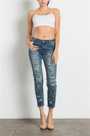 Mid Rise Ripped Stretch Skinny Jeans - Pack of 12