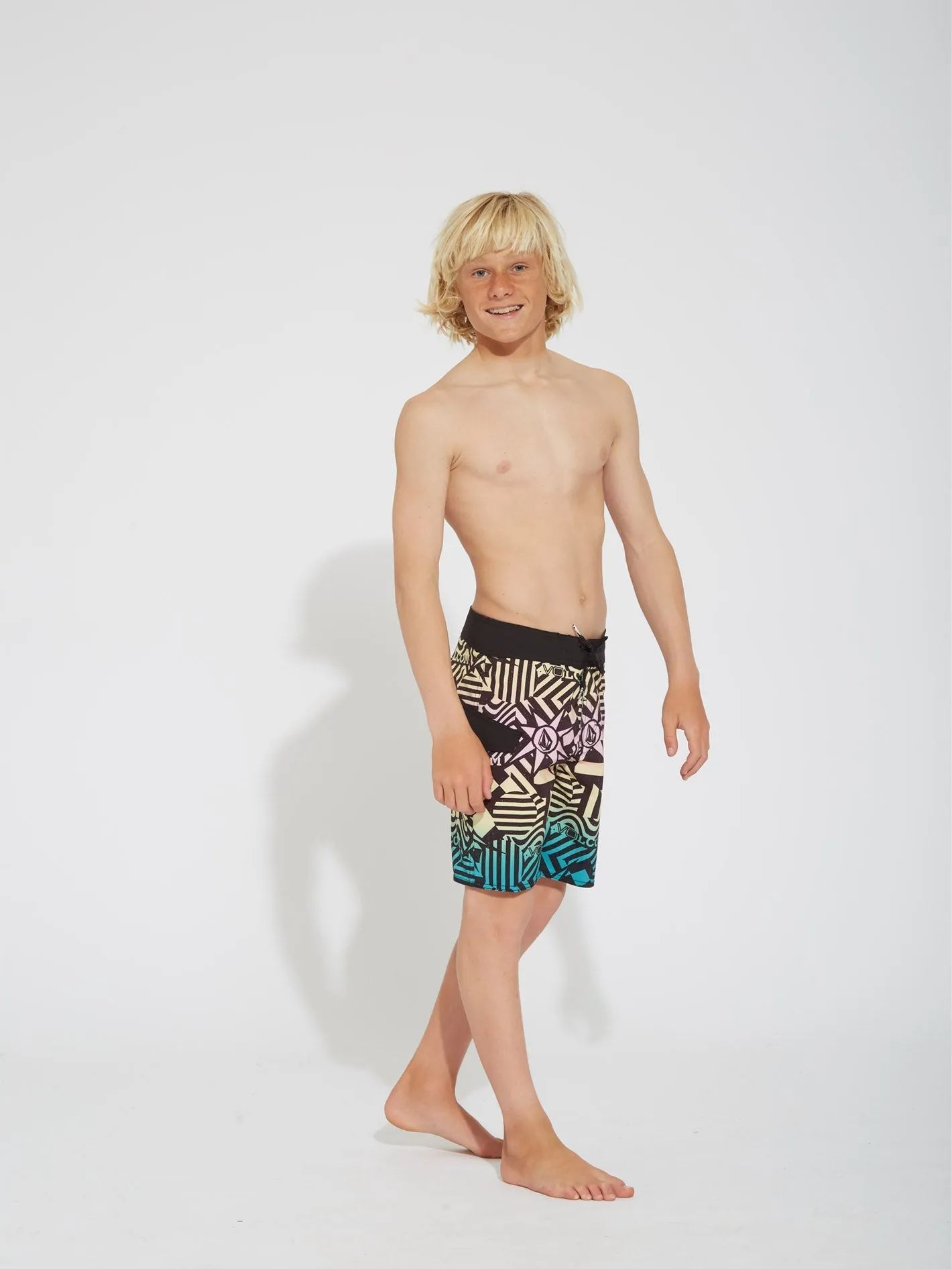 Mod Ringer 16" Boardshort - BLACK - (KIDS)