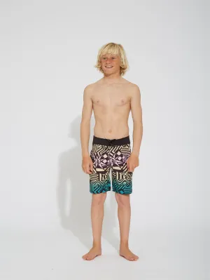Mod Ringer 16" Boardshort - BLACK - (KIDS)