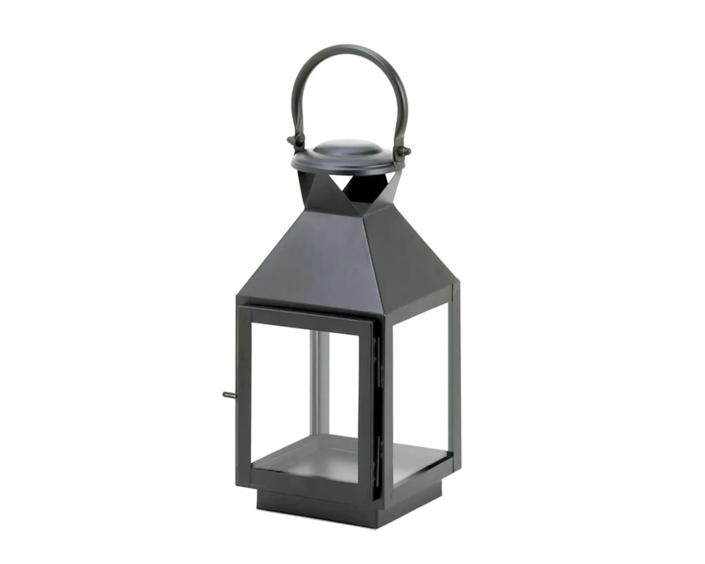 Modern farmhouse black iron candle lantern