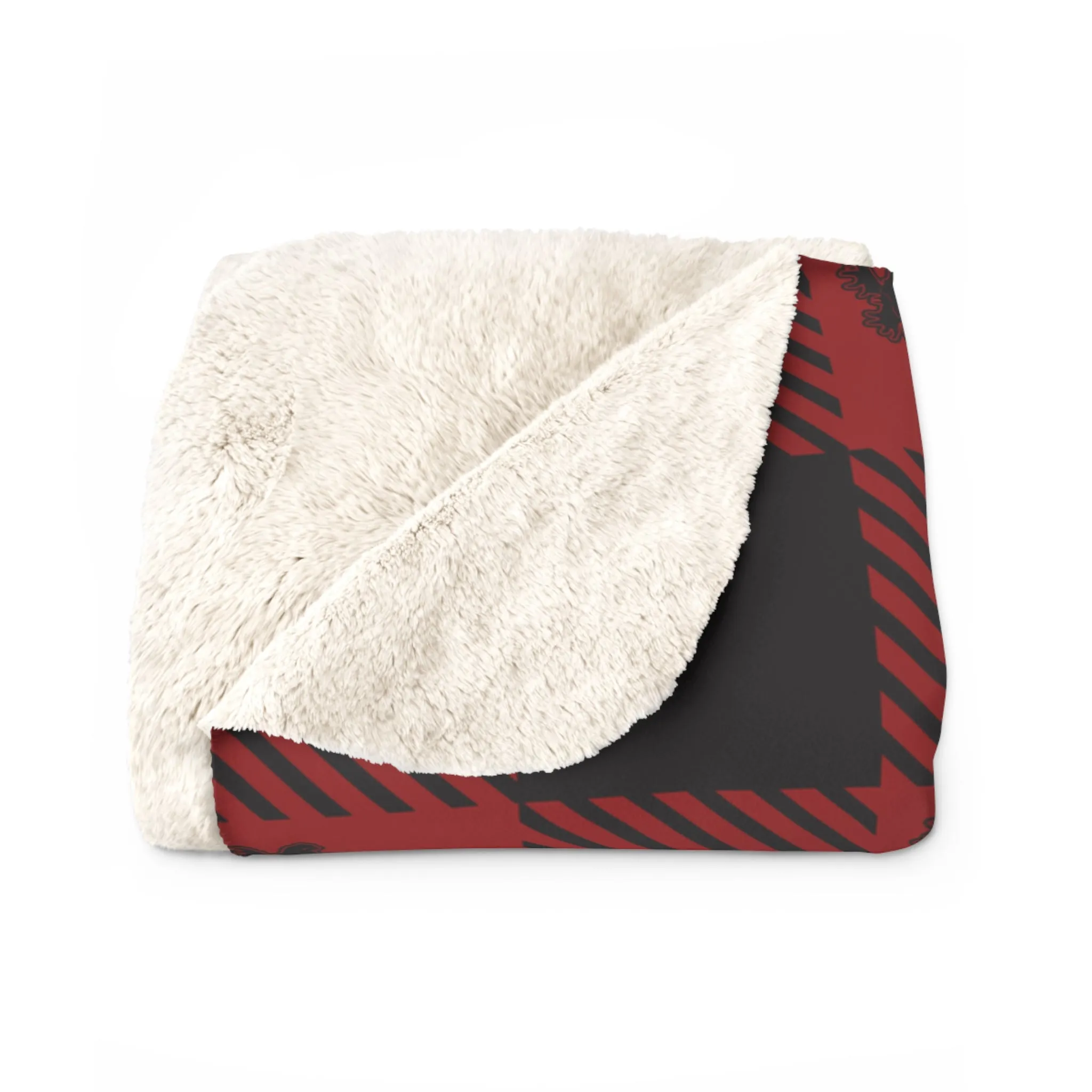 Moose Buffalo Plaid Sherpa Fleece Blanket