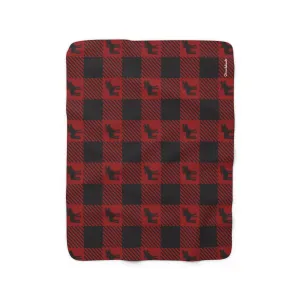 Moose Buffalo Plaid Sherpa Fleece Blanket