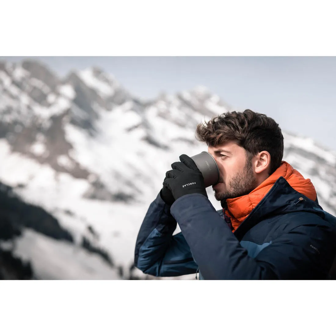Mountain trekking tactile stretch gloves - MT500 - black