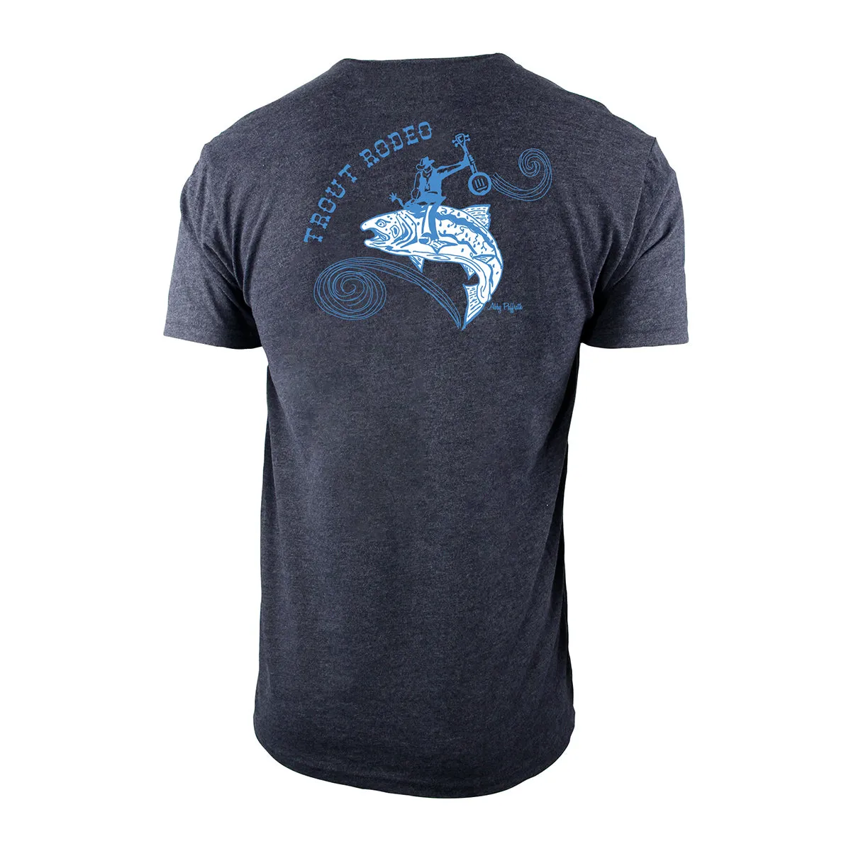 MTS Logo Trout Rodeo Sueded S/S T-Shirt Heather Charcoal