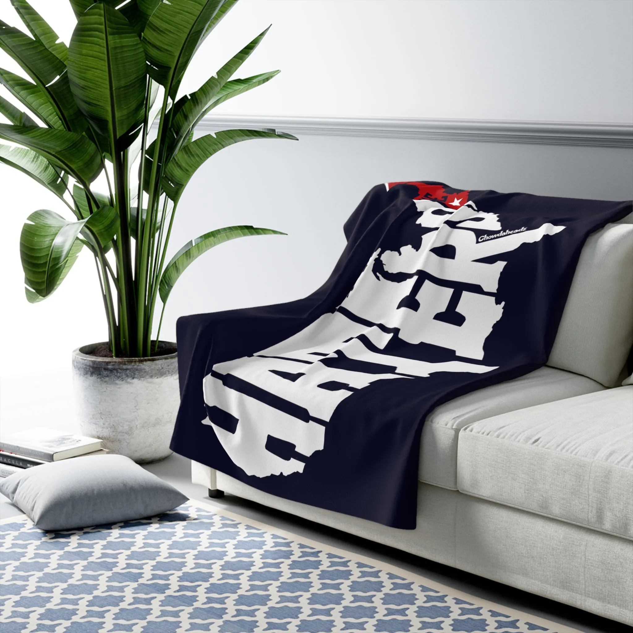 New England Haters Map Sherpa Fleece Blanket