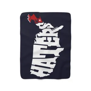 New England Haters Map Sherpa Fleece Blanket