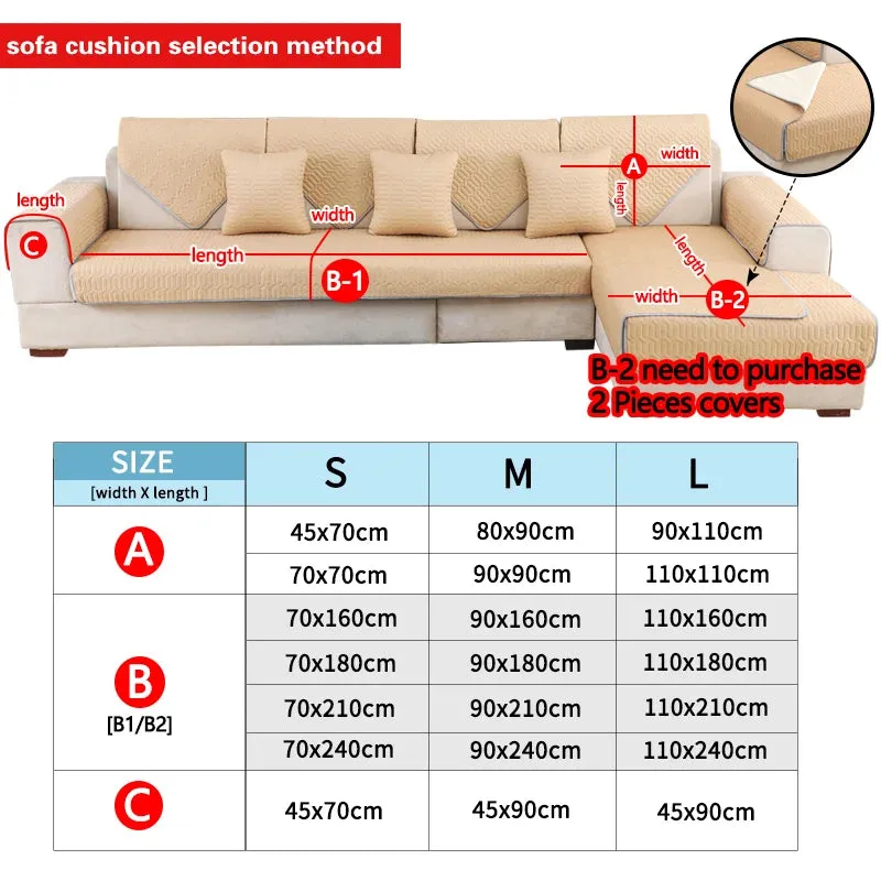 New Thicken Plush Sofa Slipcover Slip Resistant Sofa Towel Seat Cushion Chair Couch Cover Sofa Covers for Living Room Decor 1PC