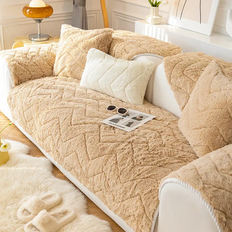 New Thicken Plush Sofa Slipcover Slip Resistant Sofa Towel Seat Cushion Chair Couch Cover Sofa Covers for Living Room Decor 1PC