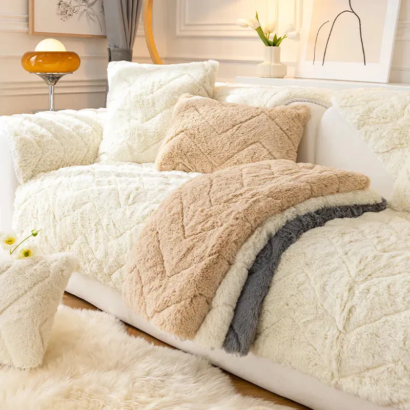 New Thicken Plush Sofa Slipcover Slip Resistant Sofa Towel Seat Cushion Chair Couch Cover Sofa Covers for Living Room Decor 1PC