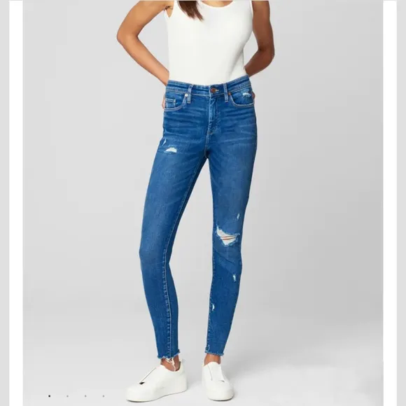NWT Blank NYC Blue Mid-Rise Skinny Organic Cotton Blend Denim Jeans Size 28