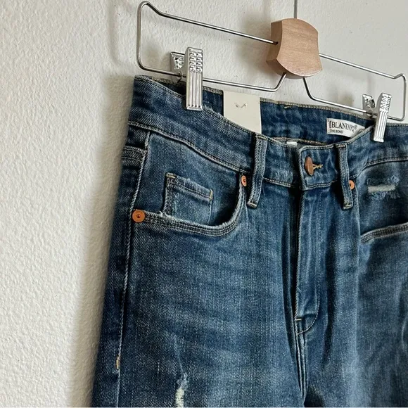 NWT Blank NYC Blue Mid-Rise Skinny Organic Cotton Blend Denim Jeans Size 28