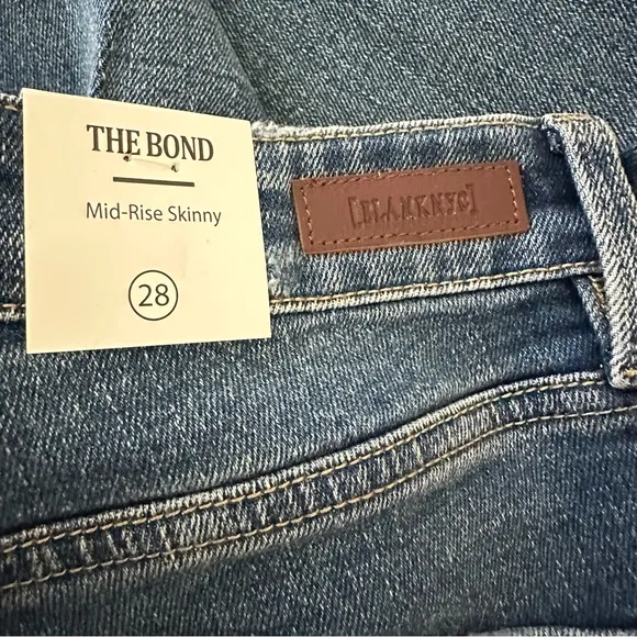 NWT Blank NYC Blue Mid-Rise Skinny Organic Cotton Blend Denim Jeans Size 28