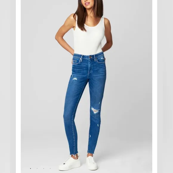 NWT Blank NYC Blue Mid-Rise Skinny Organic Cotton Blend Denim Jeans Size 28
