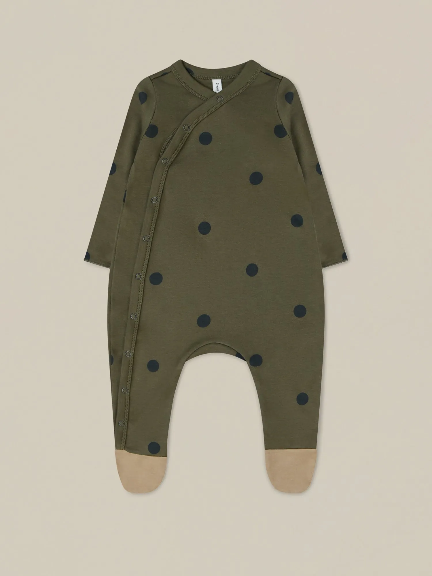 Olive Dots Suit With Contrast Feet