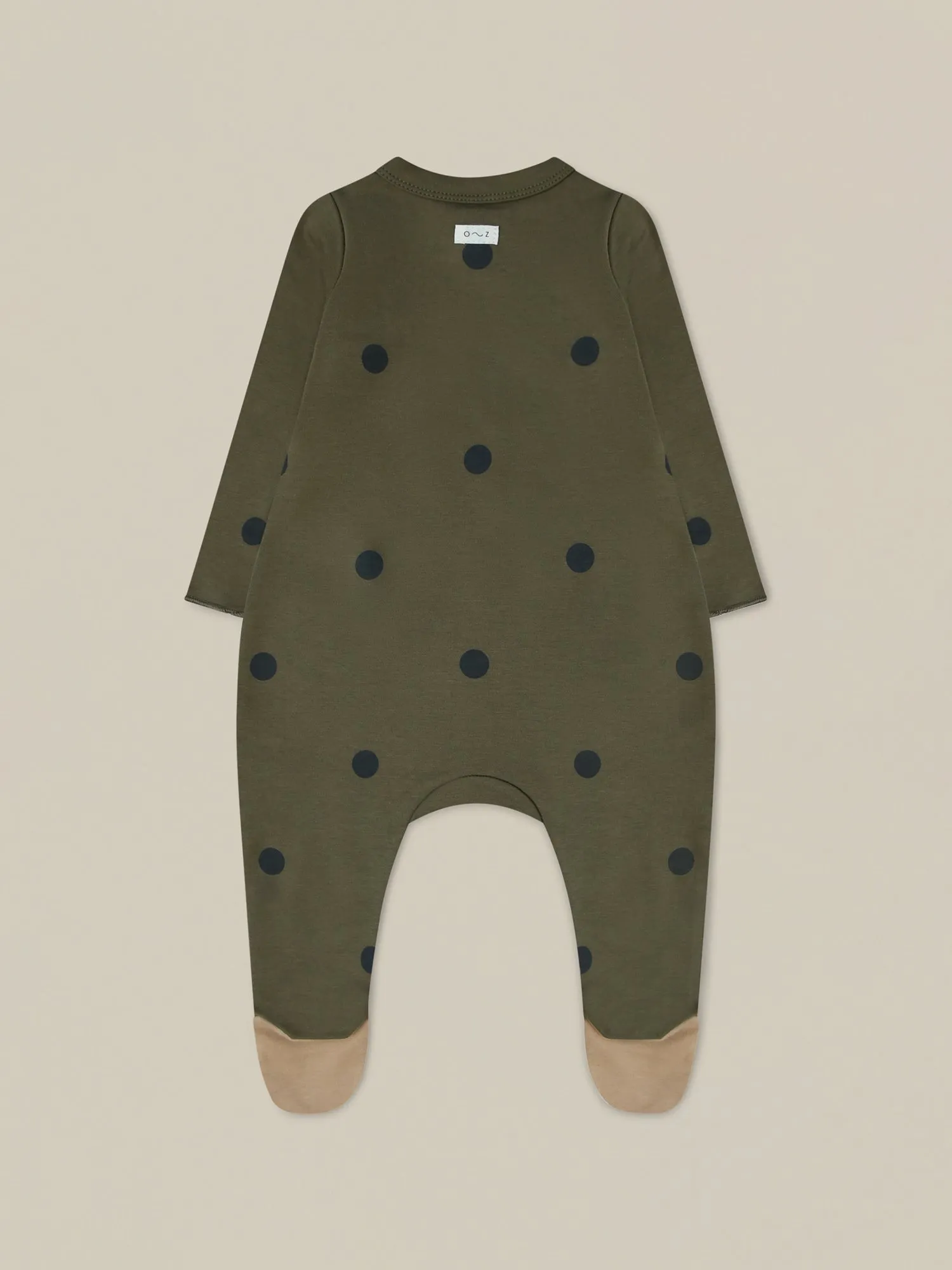 Olive Dots Suit With Contrast Feet