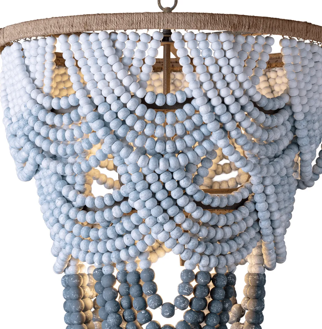 Ombre Wood Bead Chandelier