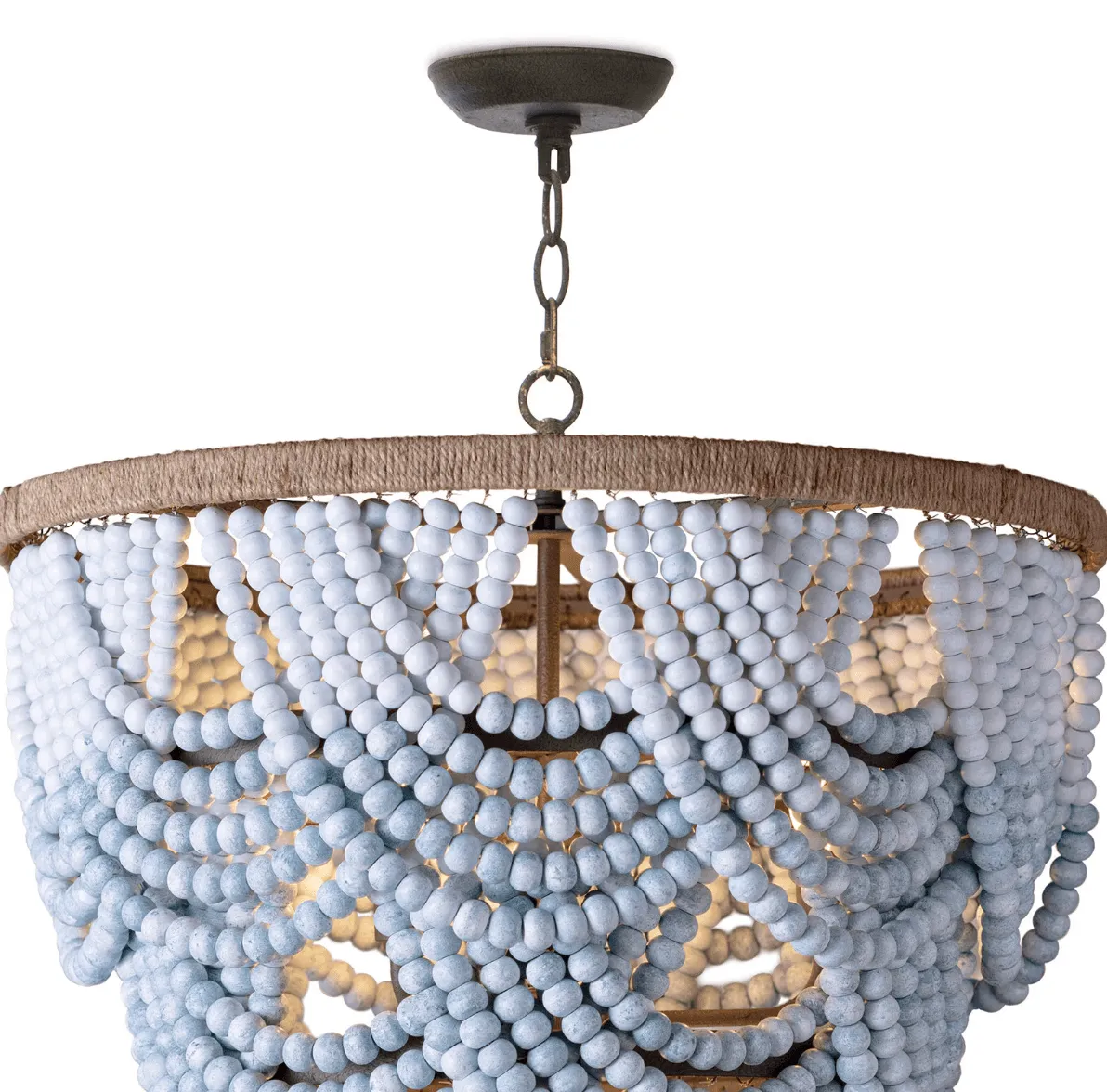 Ombre Wood Bead Chandelier