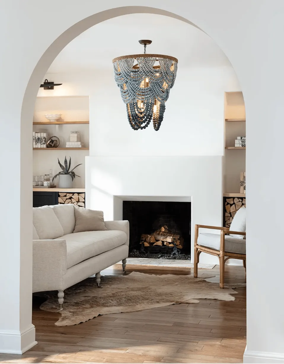 Ombre Wood Bead Chandelier
