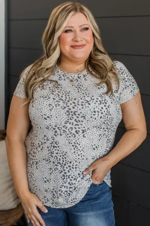 Our Next Adventure Animal Print Top- Ivory