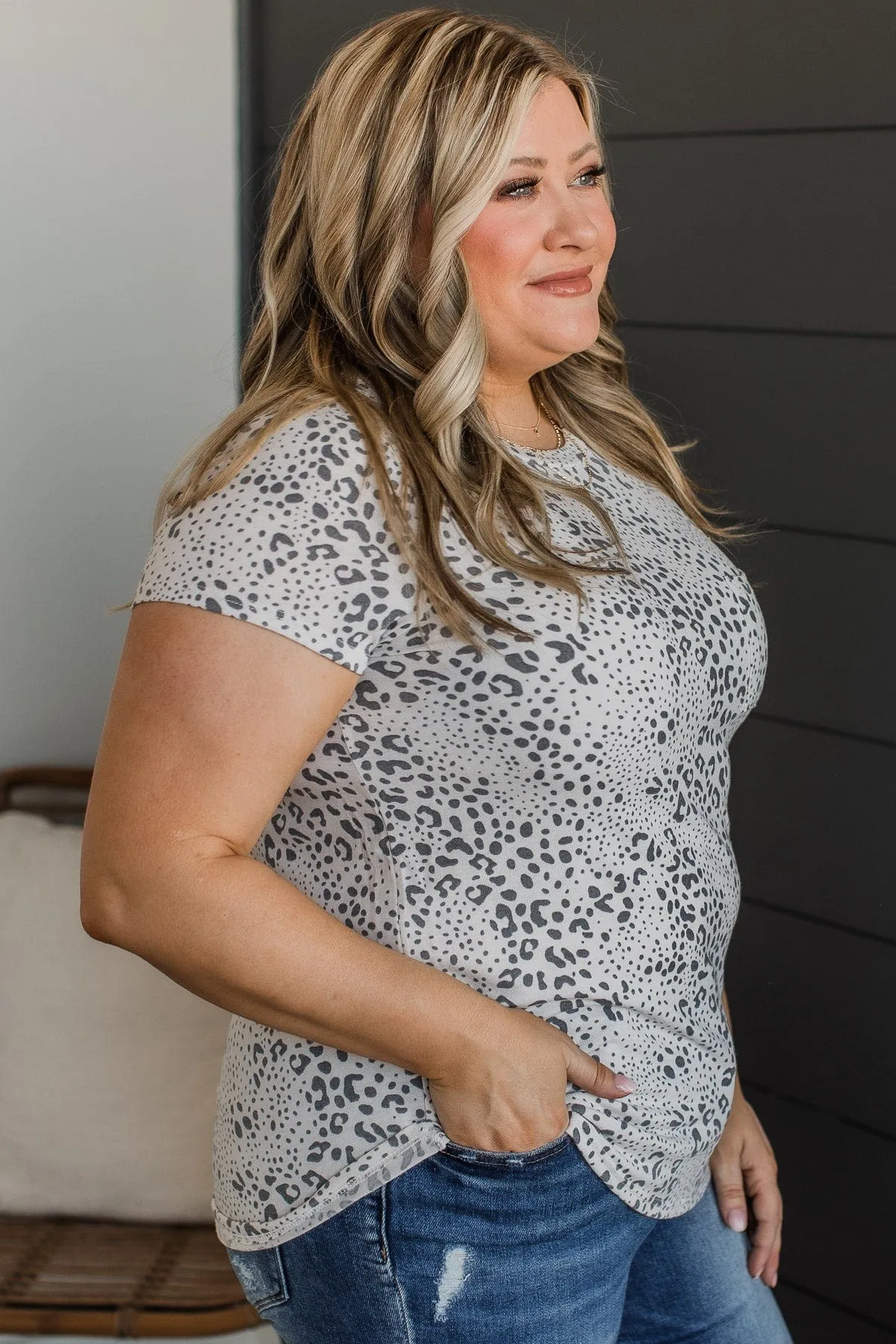 Our Next Adventure Animal Print Top- Ivory