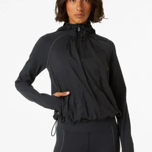 Outdoor Voices Frostknit Hoodie Half Zip Pullover Semi Crop Black Small