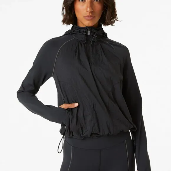 Outdoor Voices Frostknit Hoodie Half Zip Pullover Semi Crop Black Small