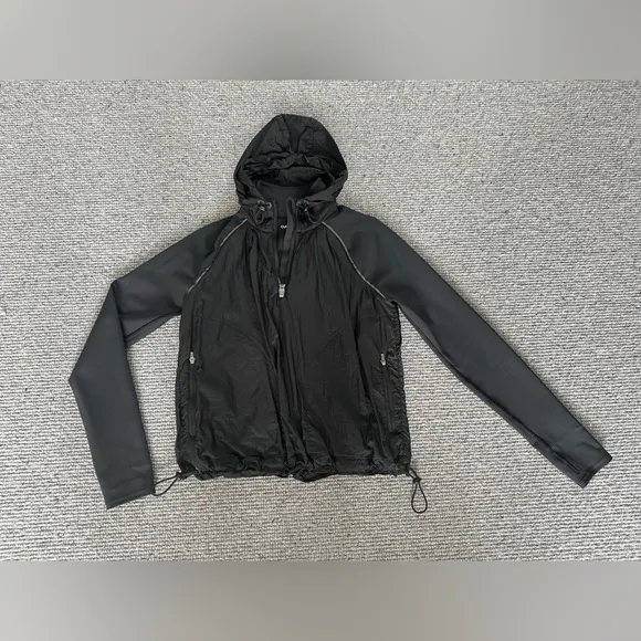 Outdoor Voices Frostknit Hoodie Half Zip Pullover Semi Crop Black Small