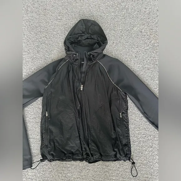 Outdoor Voices Frostknit Hoodie Half Zip Pullover Semi Crop Black Small