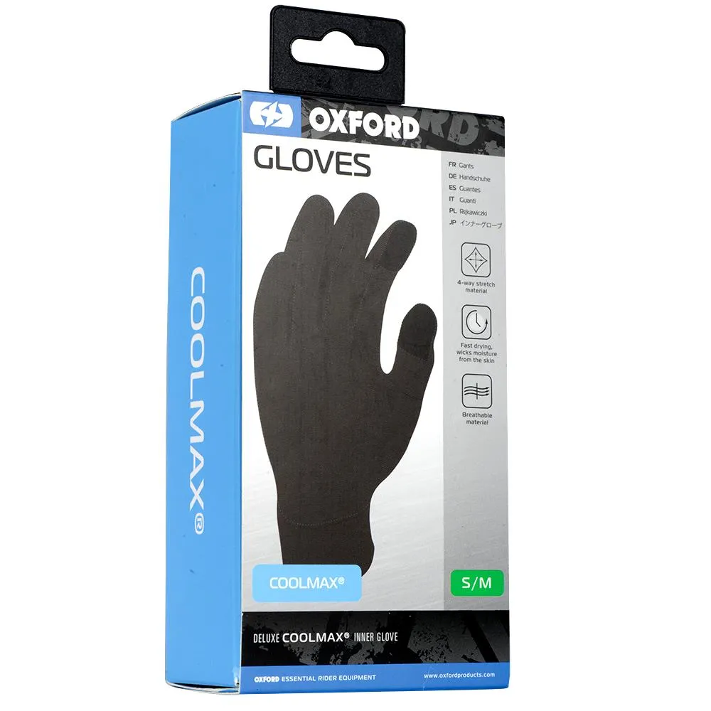 Oxford Coolmax Inner Gloves Black