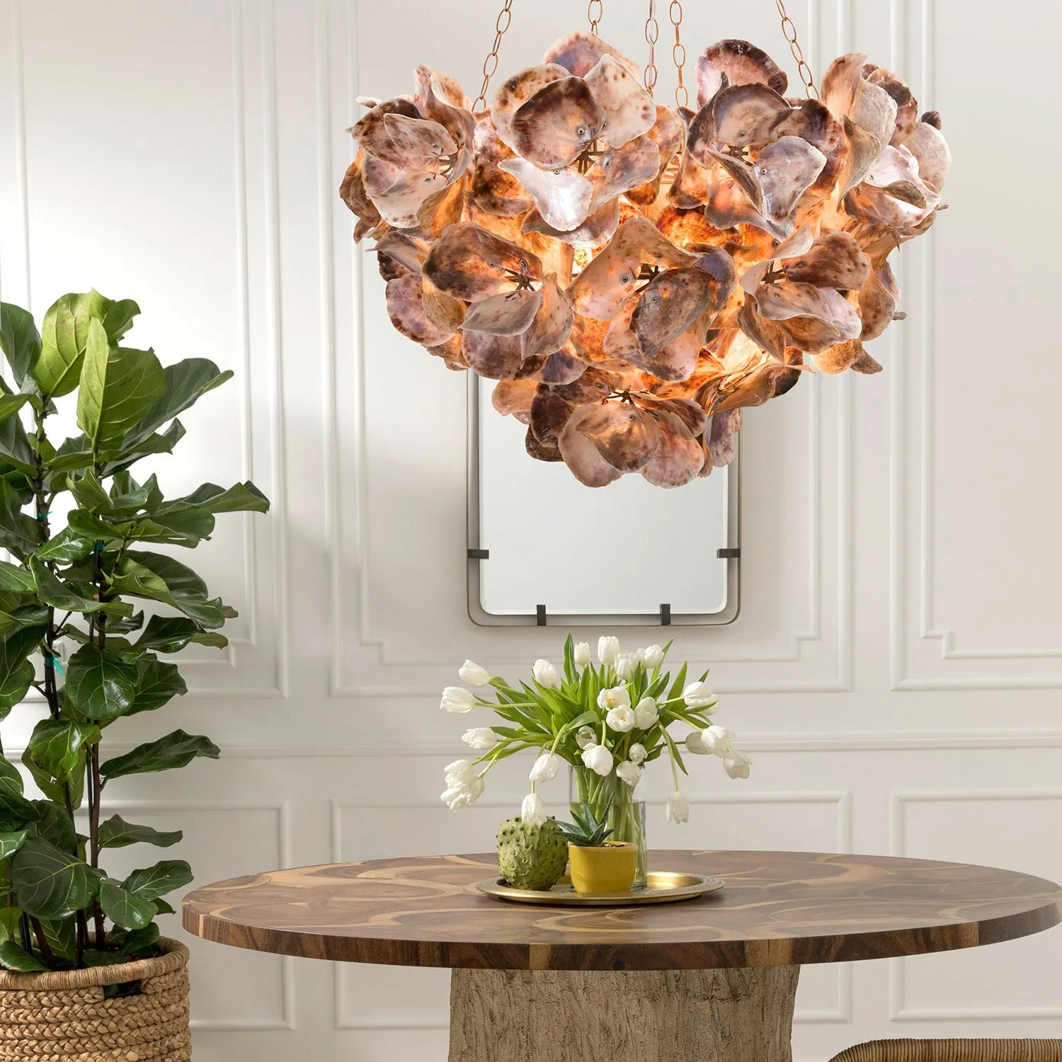 Oyster Shell Petal Chandelier